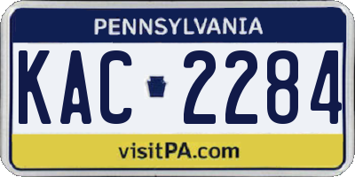 PA license plate KAC2284