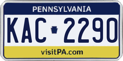 PA license plate KAC2290