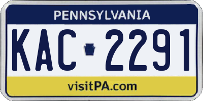 PA license plate KAC2291