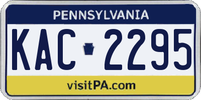 PA license plate KAC2295