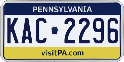 PA license plate KAC2296