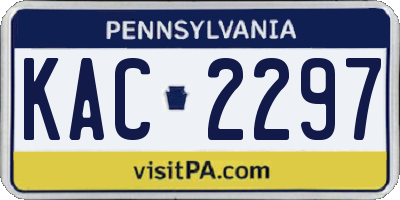 PA license plate KAC2297