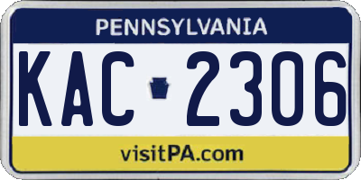 PA license plate KAC2306