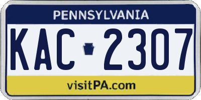 PA license plate KAC2307