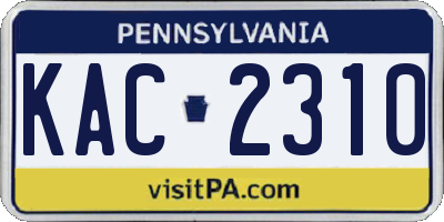 PA license plate KAC2310
