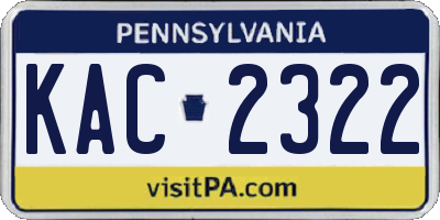 PA license plate KAC2322