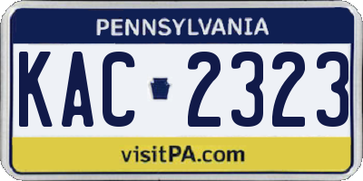PA license plate KAC2323