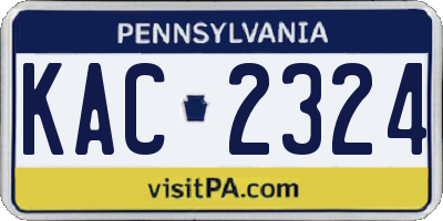 PA license plate KAC2324