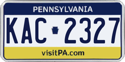 PA license plate KAC2327