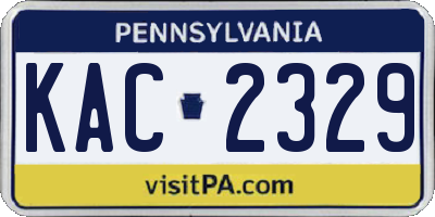 PA license plate KAC2329