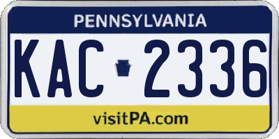 PA license plate KAC2336