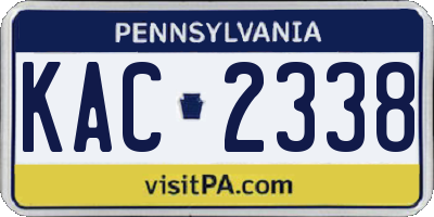 PA license plate KAC2338