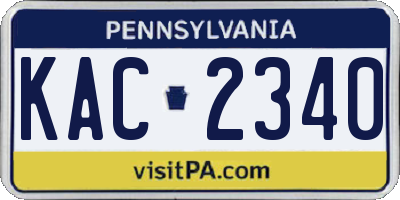 PA license plate KAC2340