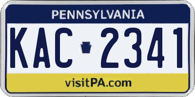 PA license plate KAC2341