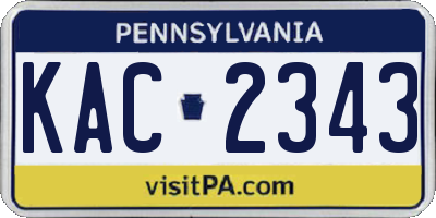 PA license plate KAC2343
