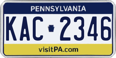 PA license plate KAC2346
