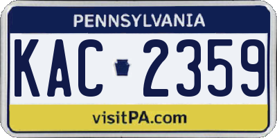 PA license plate KAC2359