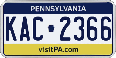 PA license plate KAC2366