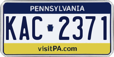 PA license plate KAC2371