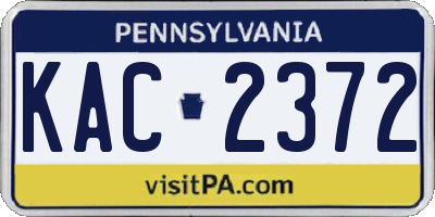 PA license plate KAC2372