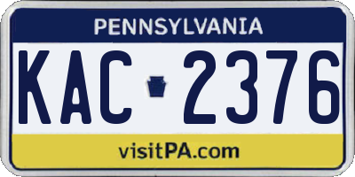 PA license plate KAC2376