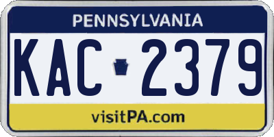 PA license plate KAC2379