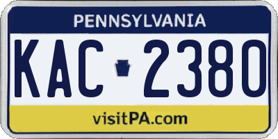 PA license plate KAC2380