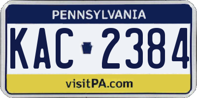PA license plate KAC2384