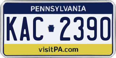 PA license plate KAC2390