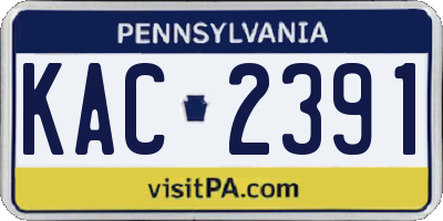 PA license plate KAC2391