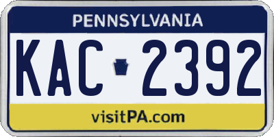 PA license plate KAC2392