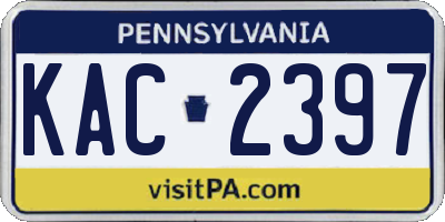 PA license plate KAC2397