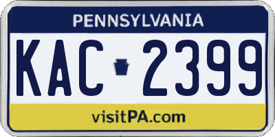 PA license plate KAC2399
