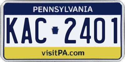 PA license plate KAC2401