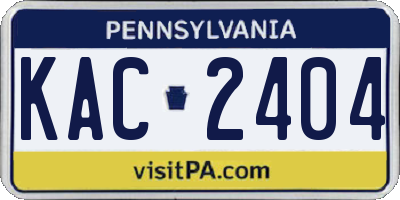 PA license plate KAC2404