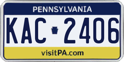 PA license plate KAC2406