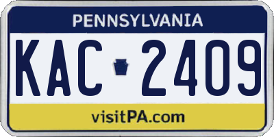 PA license plate KAC2409