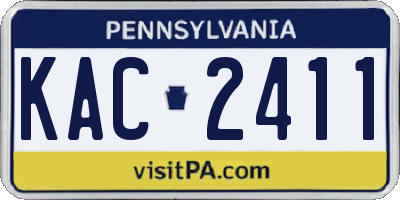 PA license plate KAC2411