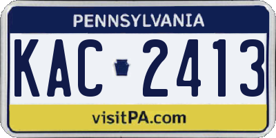 PA license plate KAC2413