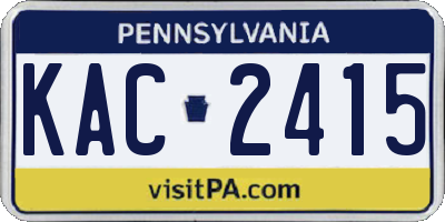 PA license plate KAC2415