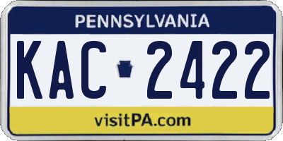 PA license plate KAC2422