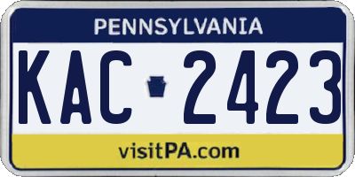 PA license plate KAC2423