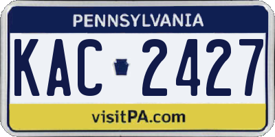 PA license plate KAC2427