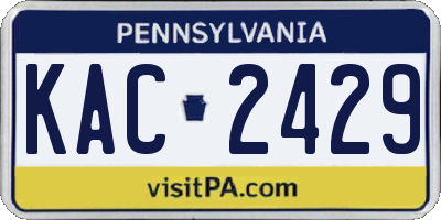 PA license plate KAC2429