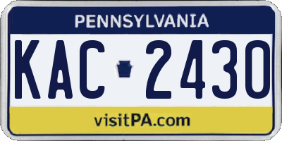 PA license plate KAC2430