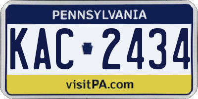PA license plate KAC2434