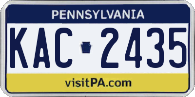 PA license plate KAC2435