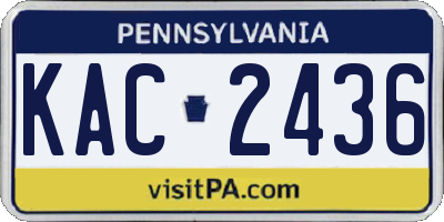PA license plate KAC2436
