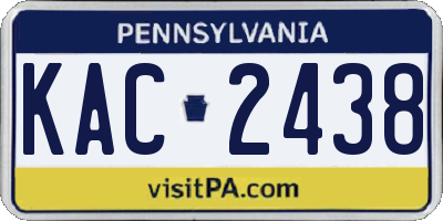 PA license plate KAC2438