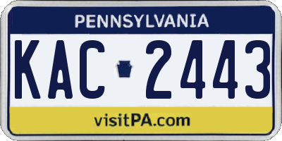 PA license plate KAC2443